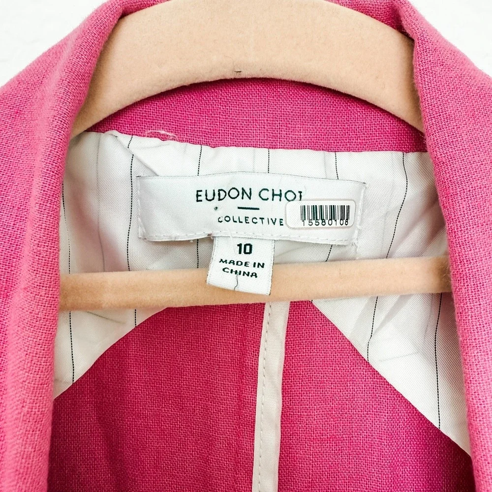 Eudon Choi Linen Blazer 10 Pink‎ Oversized Coastal Barbiecore Dopamine Designer